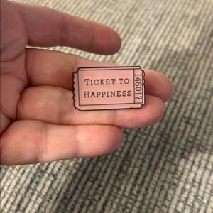 📌5/$25 Ticket to Happiness enamel pin NEW